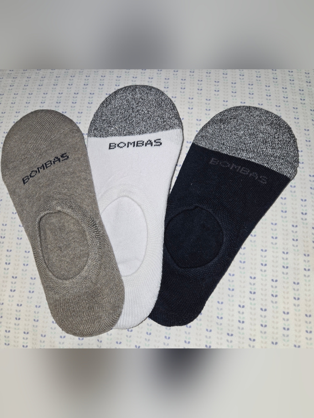 Bombas No-Show Sock Trio - Gray, White, Black - Medium